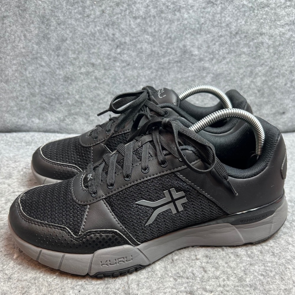 Kuru Quantum 2.0 Mens Black Grey Athletic Walking Shoes Sneakers Orthopedic 9.5